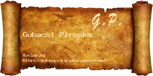 Gubacsi Piroska névjegykártya